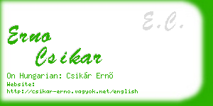 erno csikar business card
