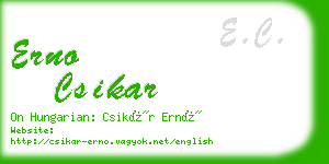 erno csikar business card